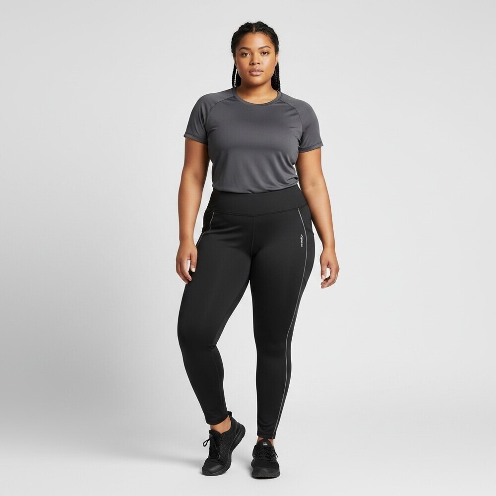 Saucony Women's Technical Running Pants Black Large Zip Pockets Ankle Zip